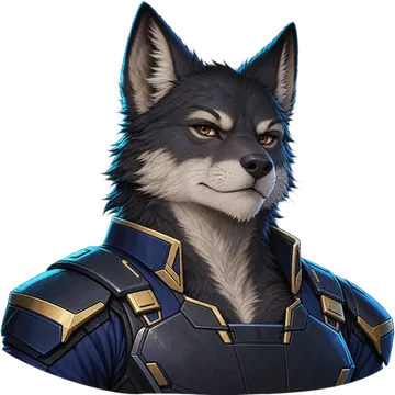 A Genko, a dark grey fox-folk officer